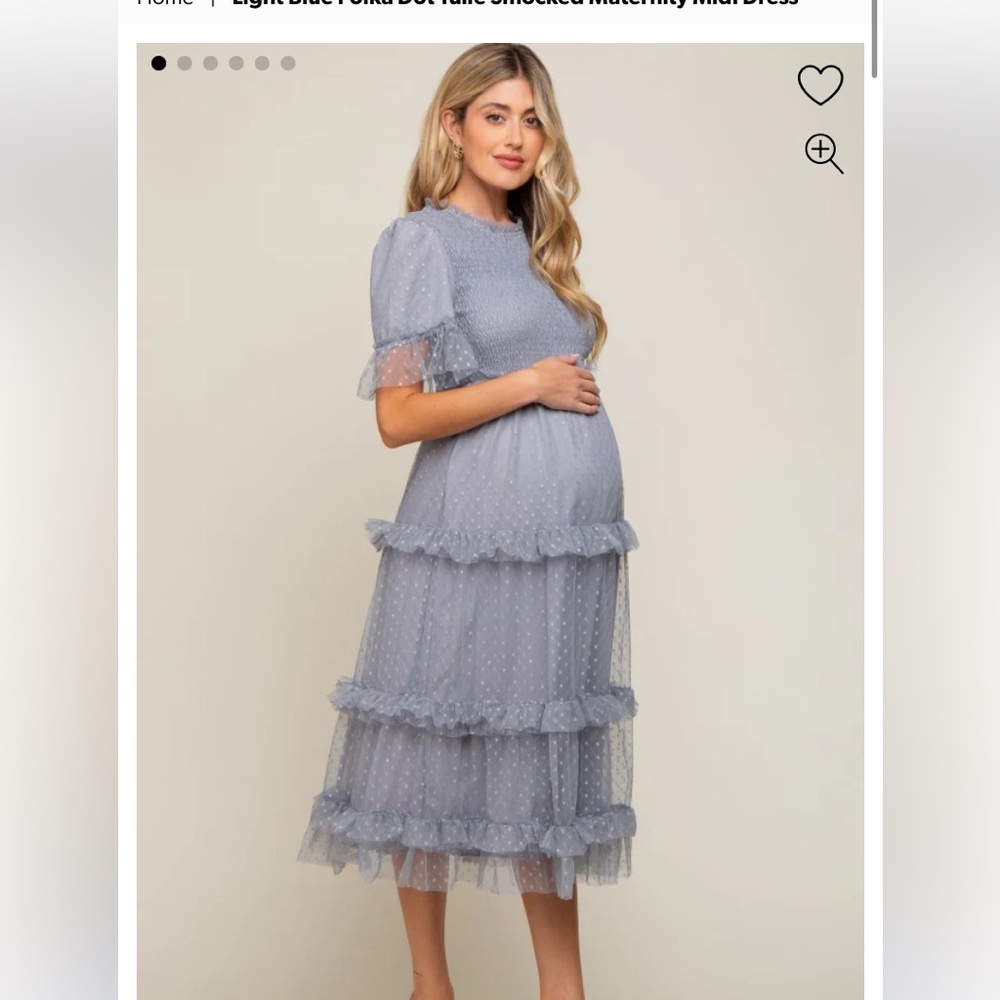 SOLD OUT: Pinkblush Light Blue Polka Dot Maxi Dress